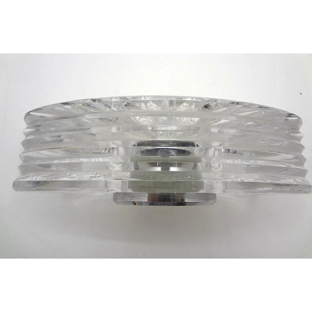 Waterford Crystal Oval Table Clock Desk‎ Clear Faceted Quartz